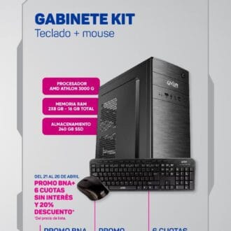 PC AMD Athlon 3000g / 16gb RAM / 240gb SSD / Gabinete KIT
