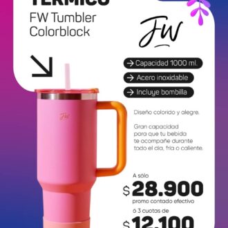 Vaso térmico Fun World Tumblr All Day Fresh 1L