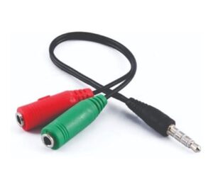 Adaptador auxiliar 3.5mm / 2 hembras mic + audio a TRRS macho