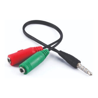 Adaptador auxiliar 3.5mm / 2 hembras mic + audio a TRRS macho