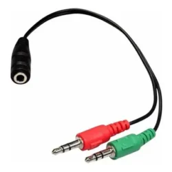 Adaptador auxiliar 3.5mm / hembra TRRS a 2 machos mic + audio