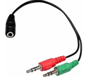 Adaptador auxiliar 3.5mm / hembra TRRS a 2 machos mic + audio