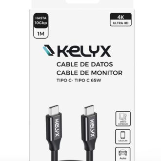 Cable Kelyx USB tipo C a tipo C / 65w / 4k / 10Gbps