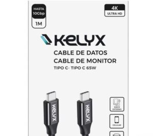 Cable Kelyx USB tipo C a tipo C / 65w / 4k / 10Gbps