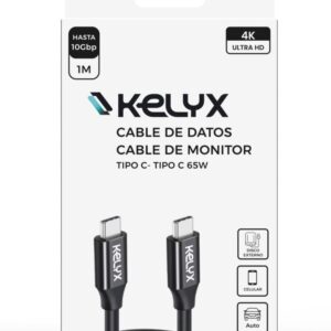 Cable Kelyx USB tipo C a tipo C / 65w / 4k / 10Gbps