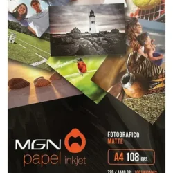 Papel fotográfico mate A4 108gr MGN / Resma 100u
