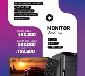 PC AMD Athlon 3000g / 16gb RAM / 480gb SSD / KIT + Monitor 21.5"