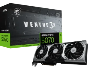 Placa de video MSI GeForce RTX 5070 Ventus 3X 12gb GDDR7